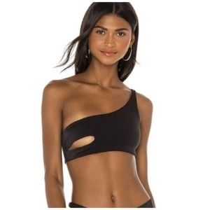 Joues de Sable Swim Emmy Black Bikini Cut Out Top Size S Small NWT